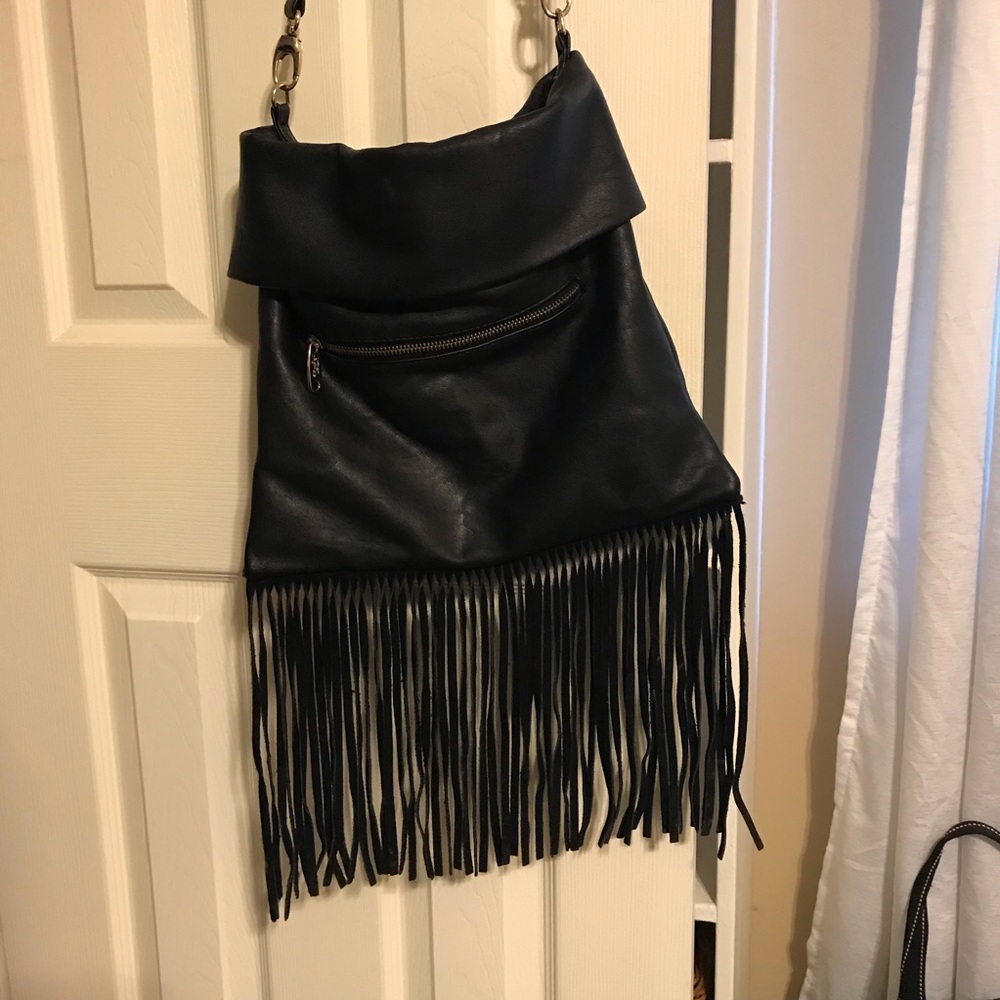Urban Originals black fringe purse